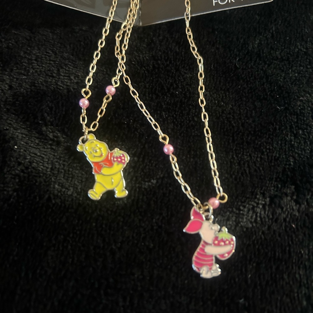 Disney Gold Winnie the Pooh and Piglet Necklace